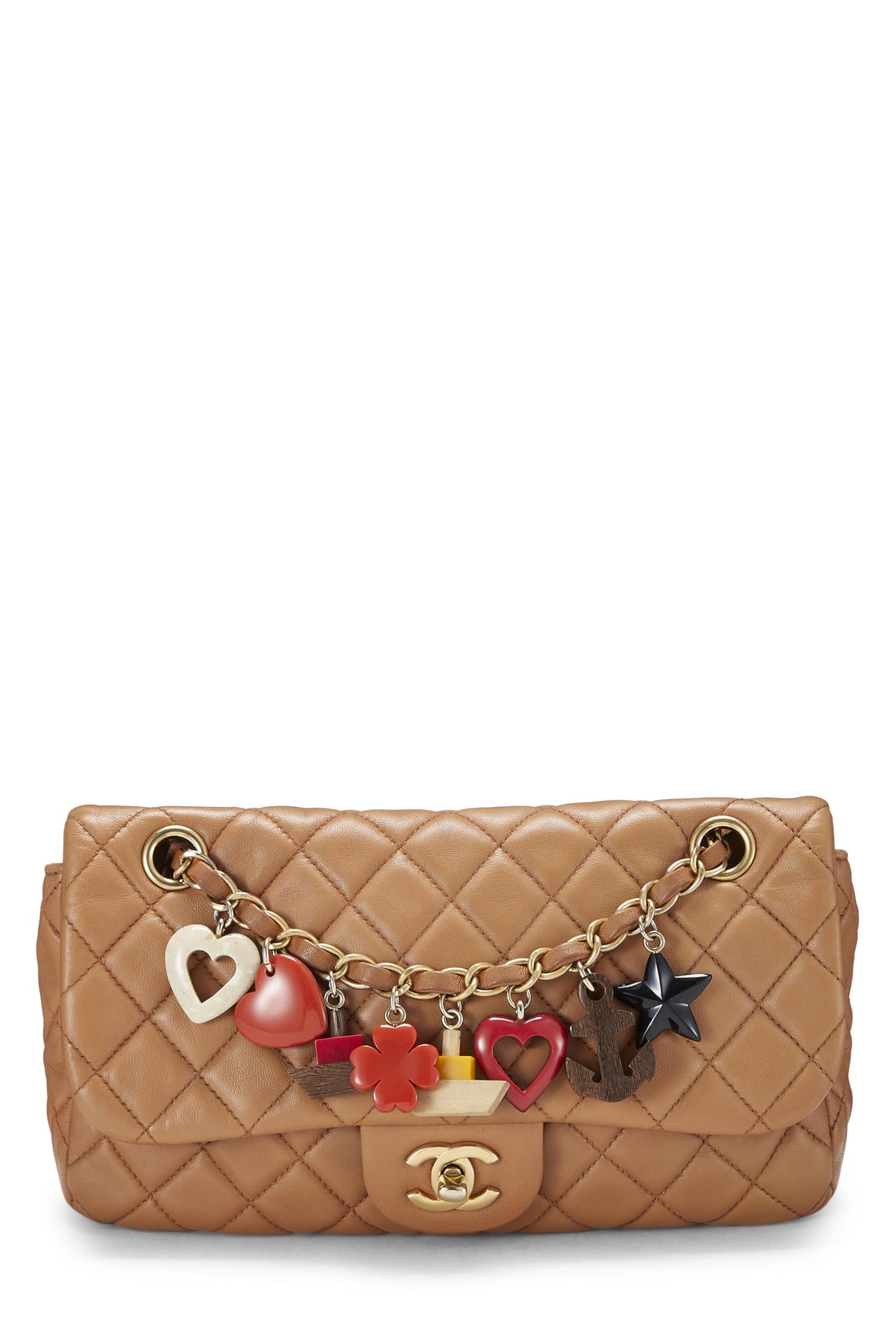 Chanel, Pre-Loved Brown Quilted Lambskin Valentine Single Flap Medium, Brown