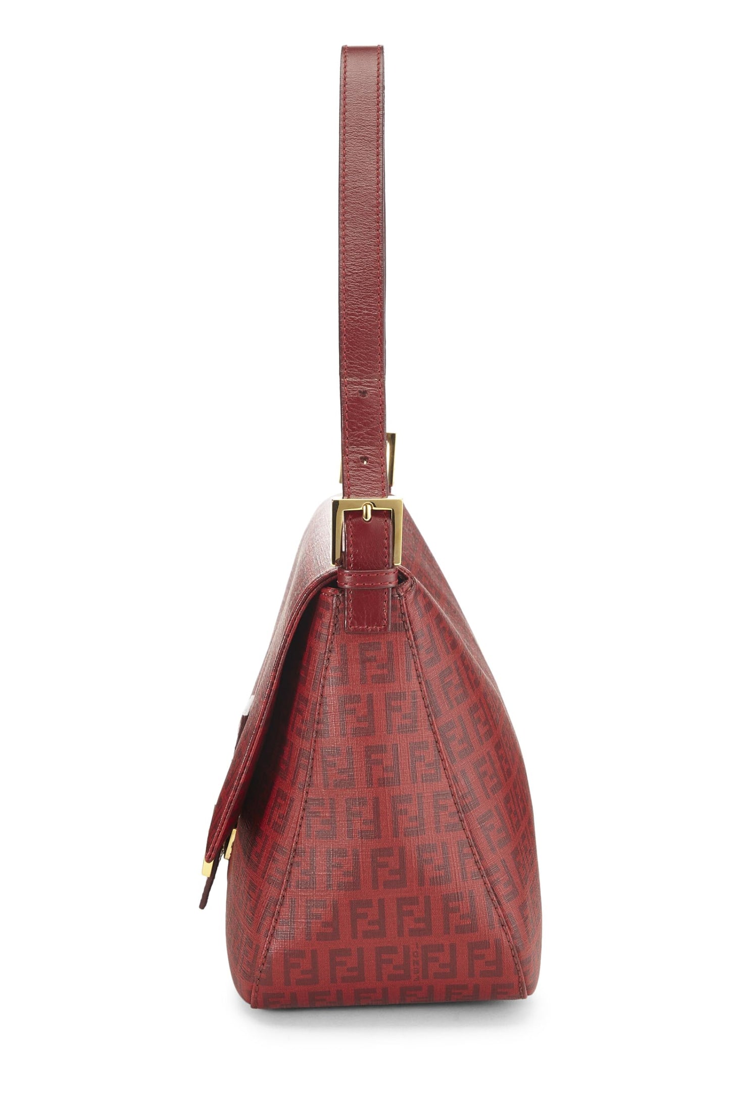 Fendi, Pre-Loved Red Zucchino Coated Canvas Mama, Red