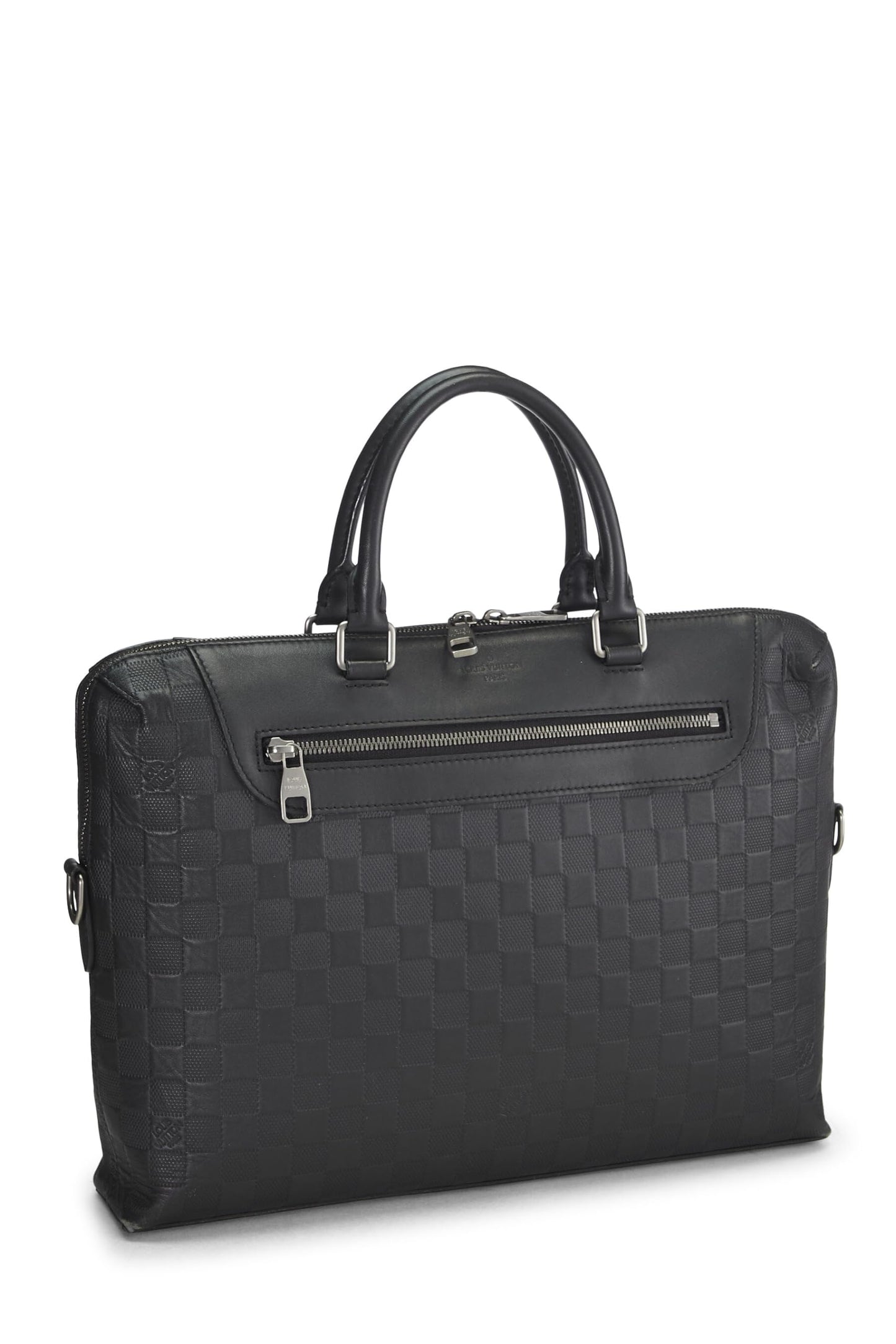 Louis Vuitton, Pre-Loved Black Damier Infini Porte Documents Jour, Negro