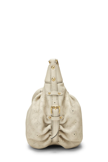 Louis Vuitton, sac à main en cuir Mahina XS blanc monogrammé d'occasion, blanc