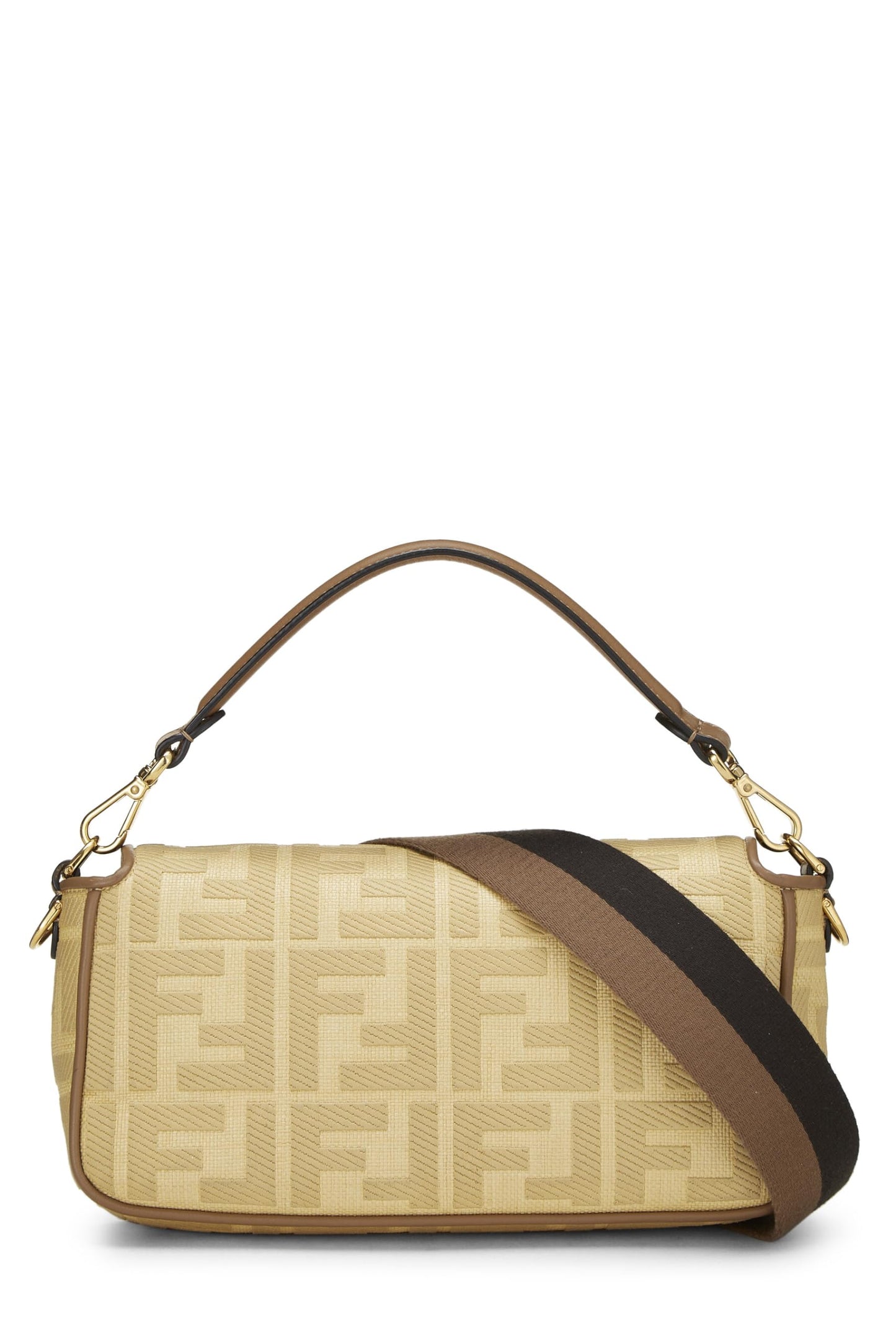 Fendi, Pre-Loved Yellow Canvas Convertible Baguette Medium, Yellow