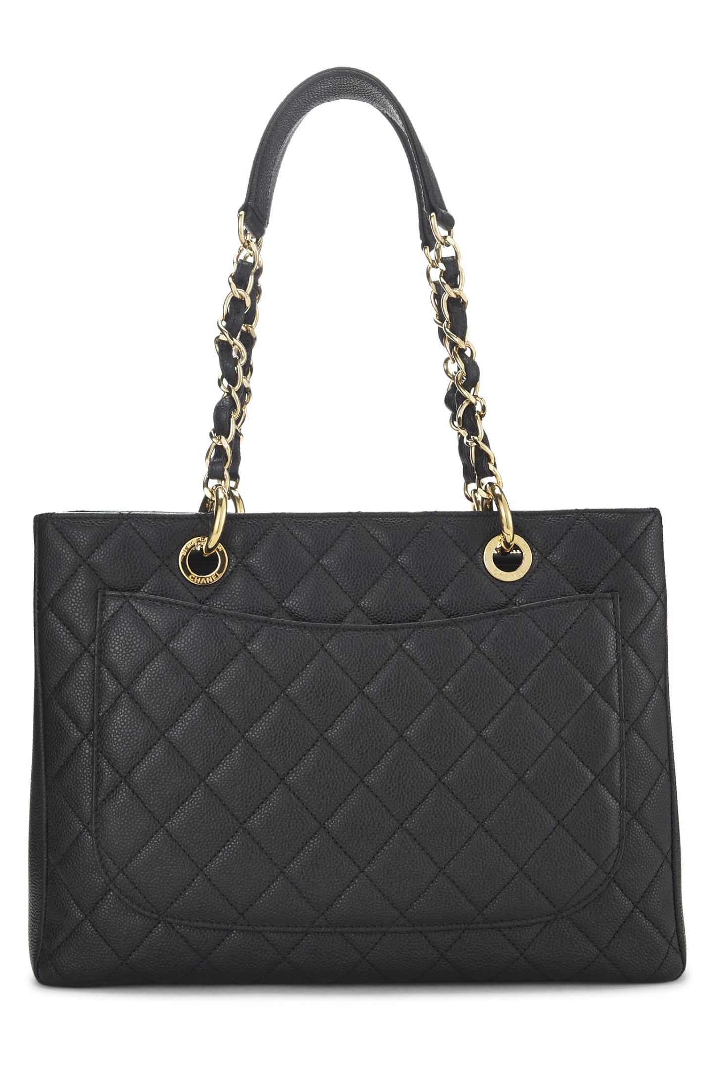 Chanel, Pre-Loved Black Quilted Caviar Grand Shopping Tote (GST), Black