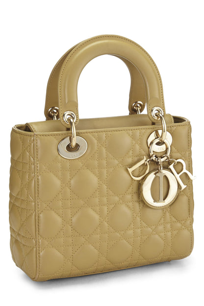 Dior, Sac Lady Dior Small en cuir d'agneau Cannage vert d'occasion My ABCDior, vert