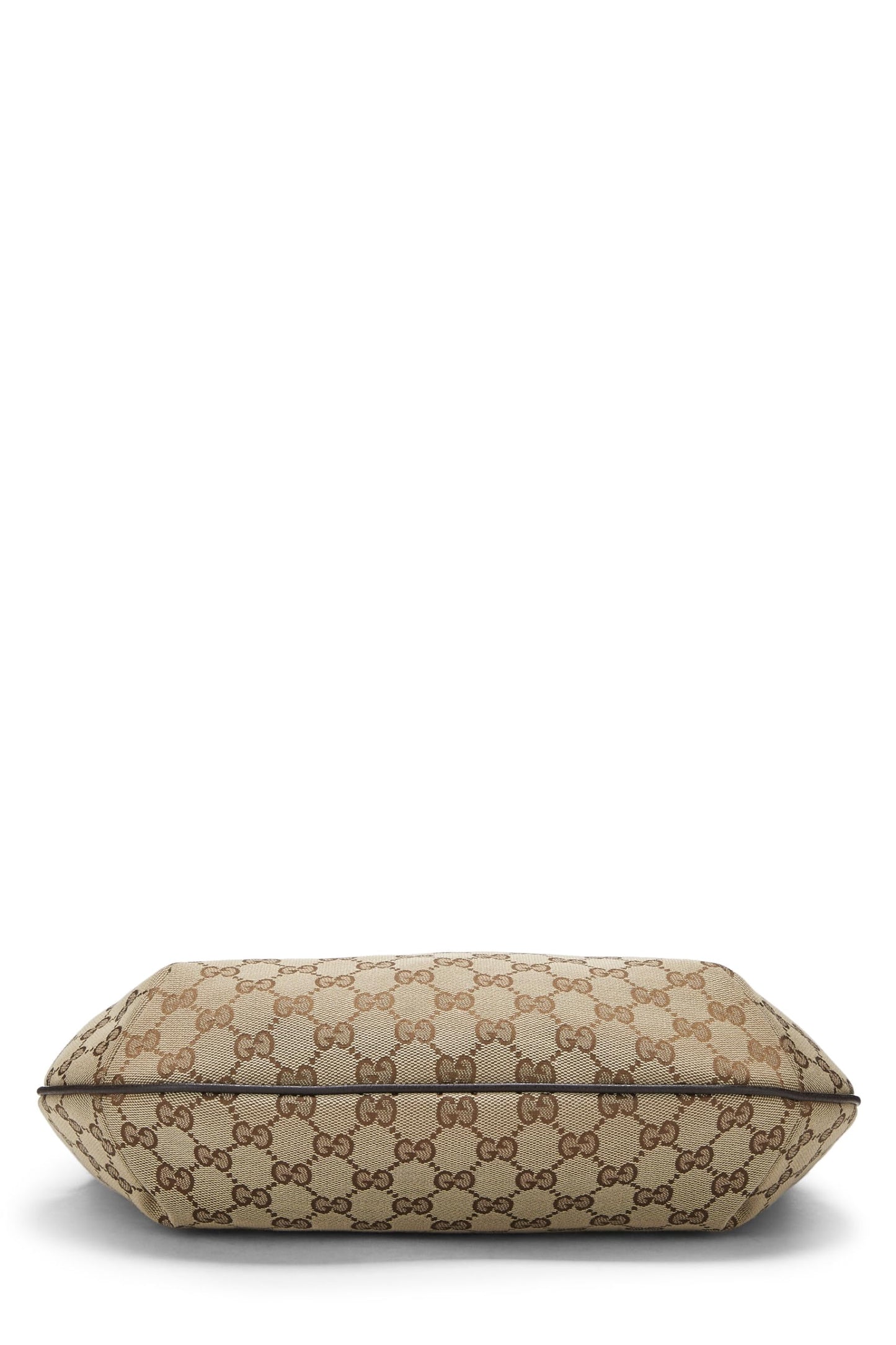 Gucci, sac messager rond en toile GG d'origine d'occasion, marron