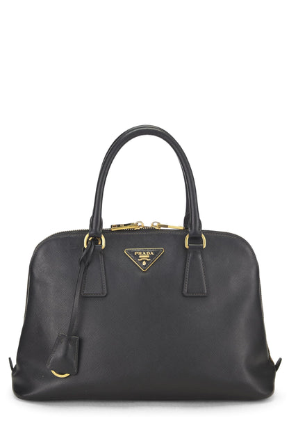 Prada, Pre-Loved Black Saffiano Promenade Pequeño, Negro