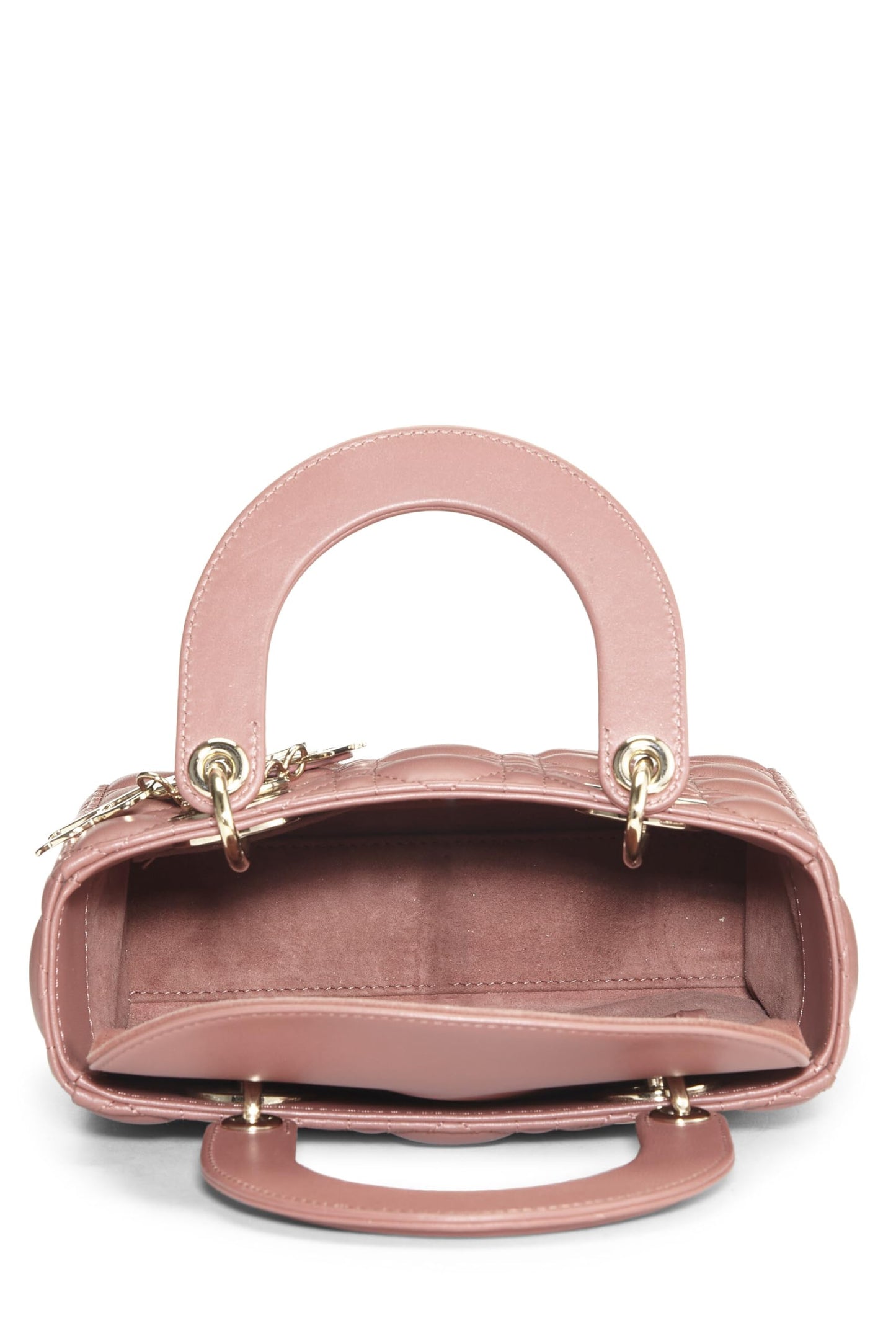 Dior, Sac Lady Dior Small en cuir d'agneau Cannage rose d'occasion My ABCDior, rose