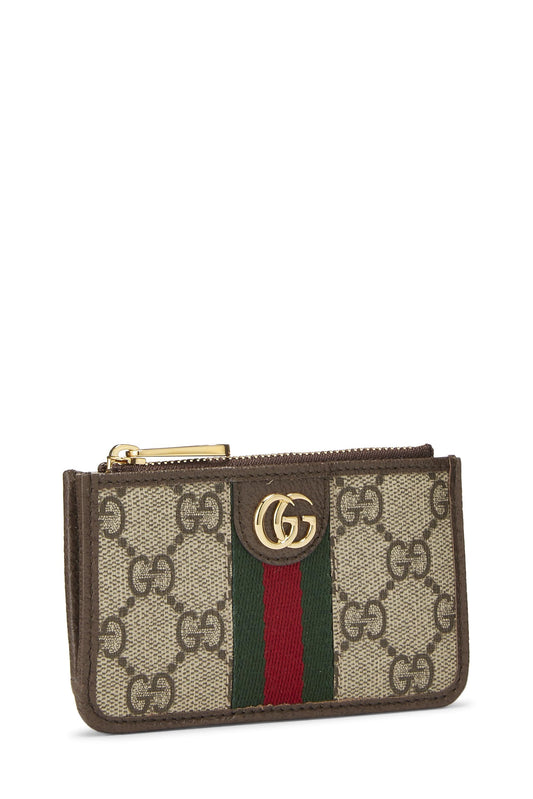 Gucci, Tarjetero Ophidia de lona GG Supreme original Pre-Loved, Marrón