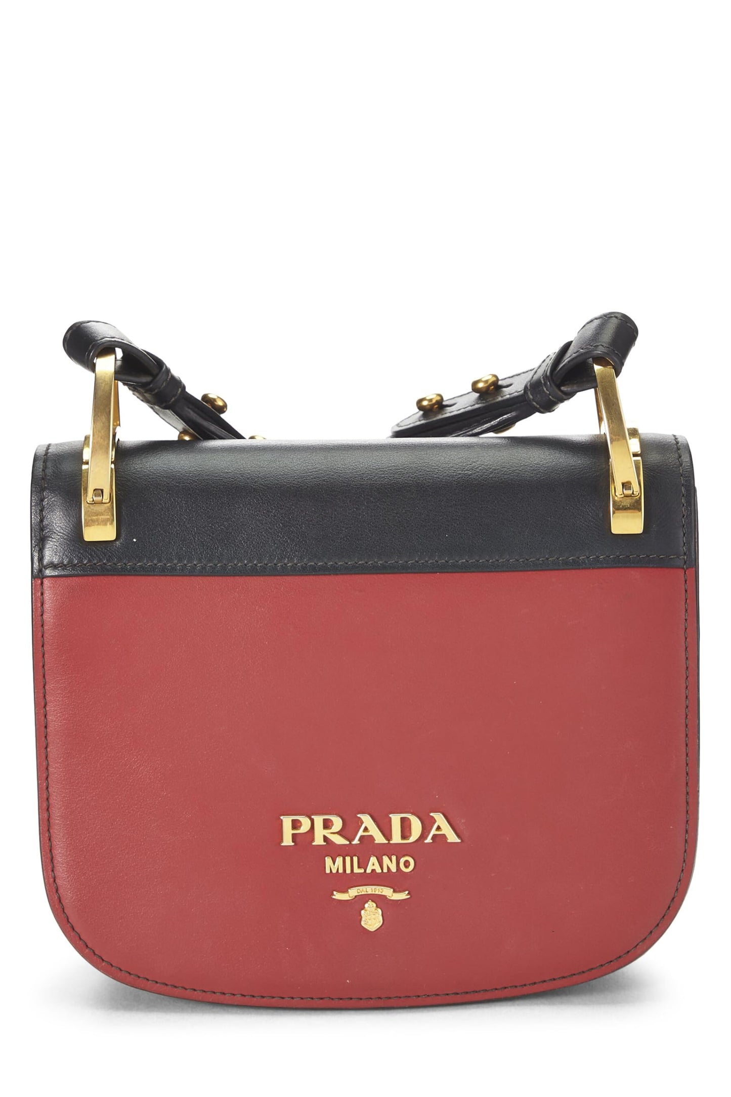 Prada, Bolso de hombro Pionniere de piel de becerro rojo Pre-Loved, Rojo