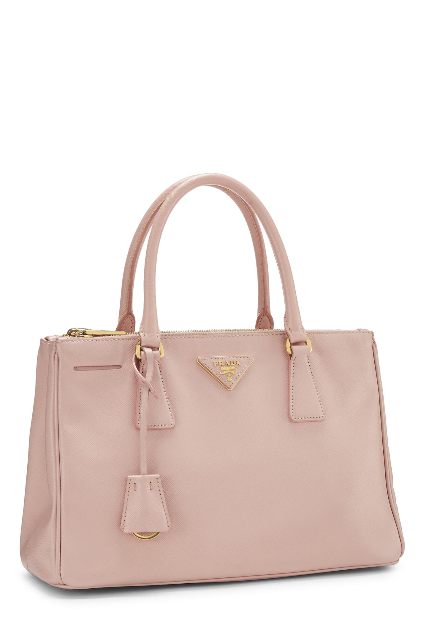 Prada, petit sac fourre-tout exécutif en saffiano rose d'occasion, rose