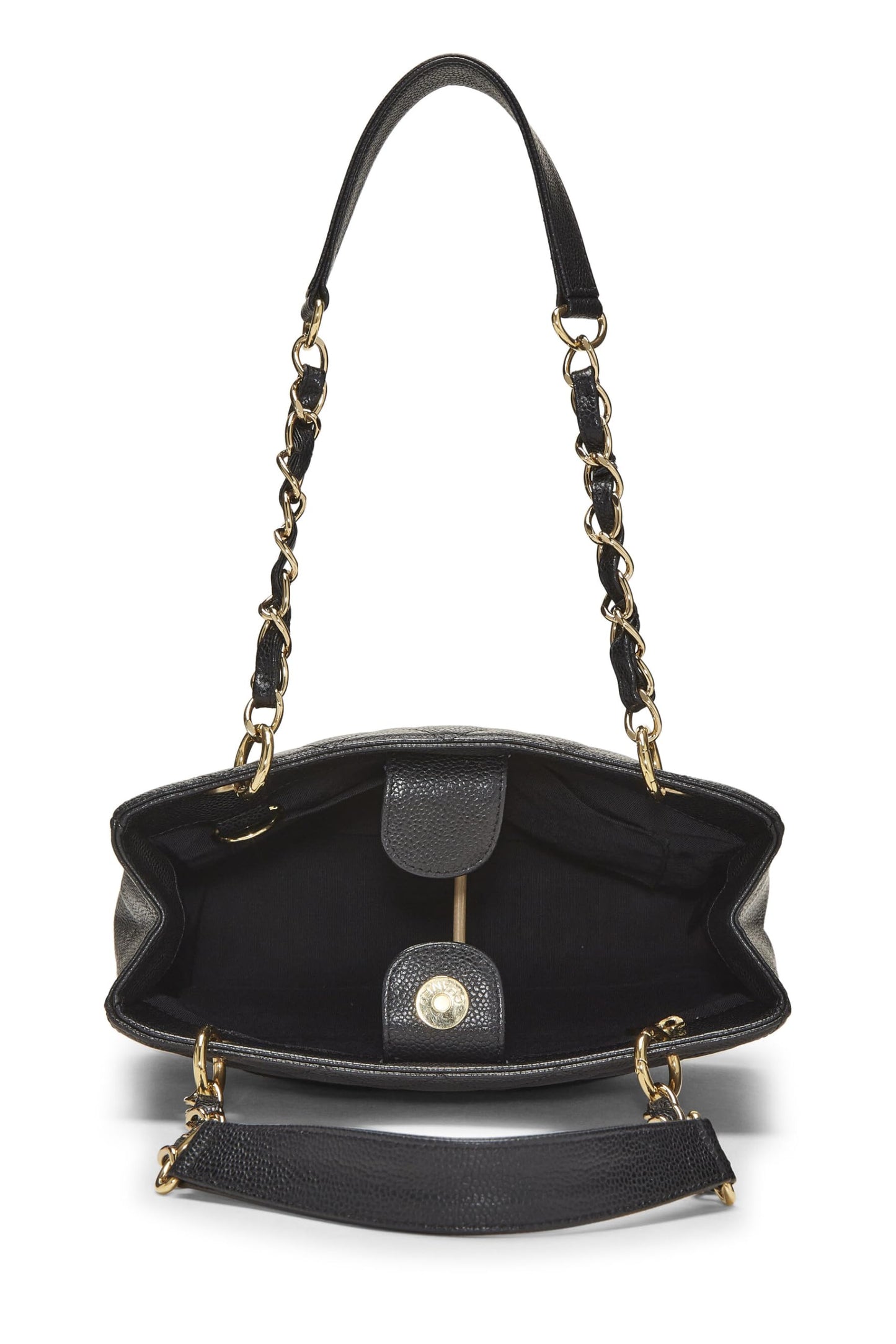 Chanel, Bolso shopping Petite de caviar acolchado negro Pre-Loved (PST), Negro