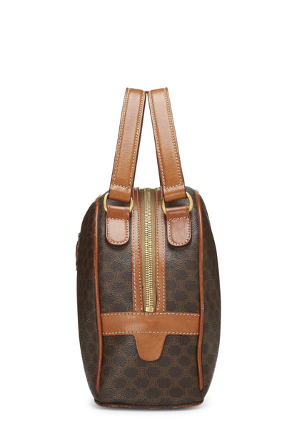 Céline, Pre-Loved Brown Coated Canvas Macadam Handbag, Brown