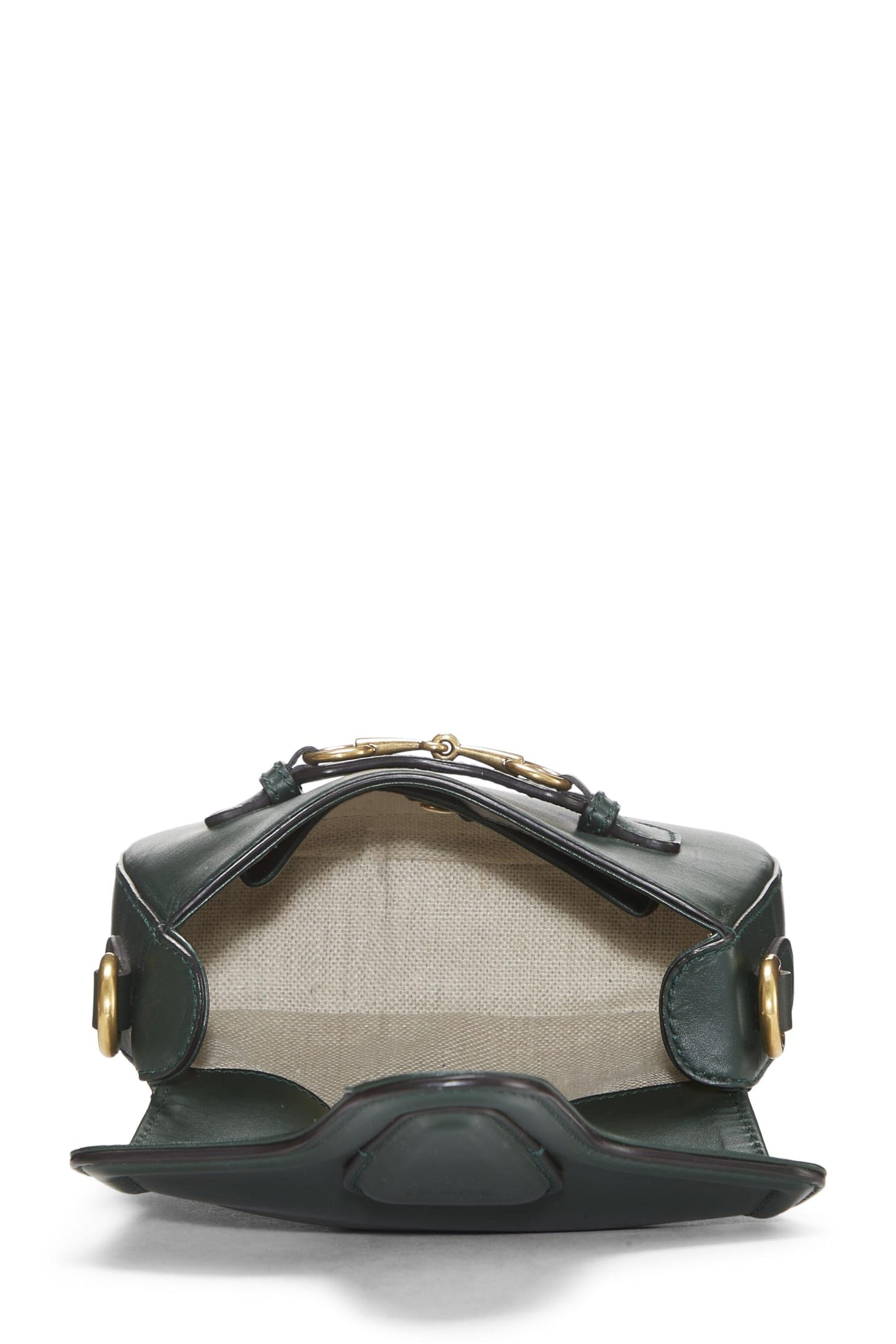 Gucci, Pre-Loved Green Leather Lady Web Shoulder Bag Small, Green