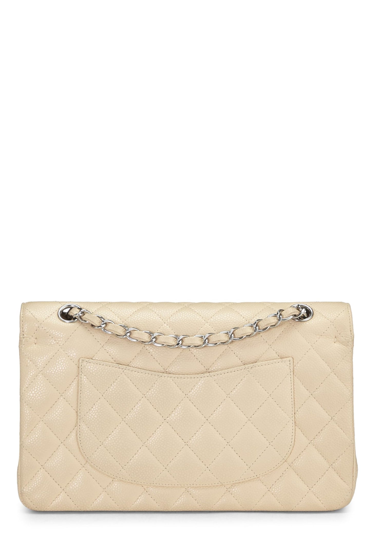 Chanel, Pre-Loved Beige Quilted Caviar Classic Double Flap Medium, Beige