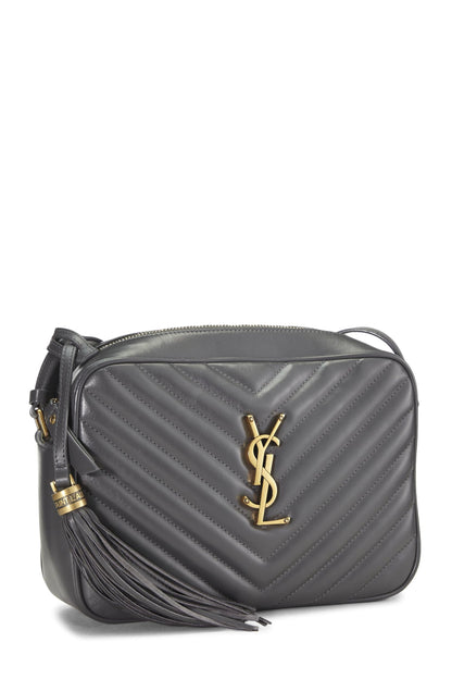 Yves Saint Laurent, Pre-Loved Grey Quilted Calfskin Lou Camera Bag, Grey