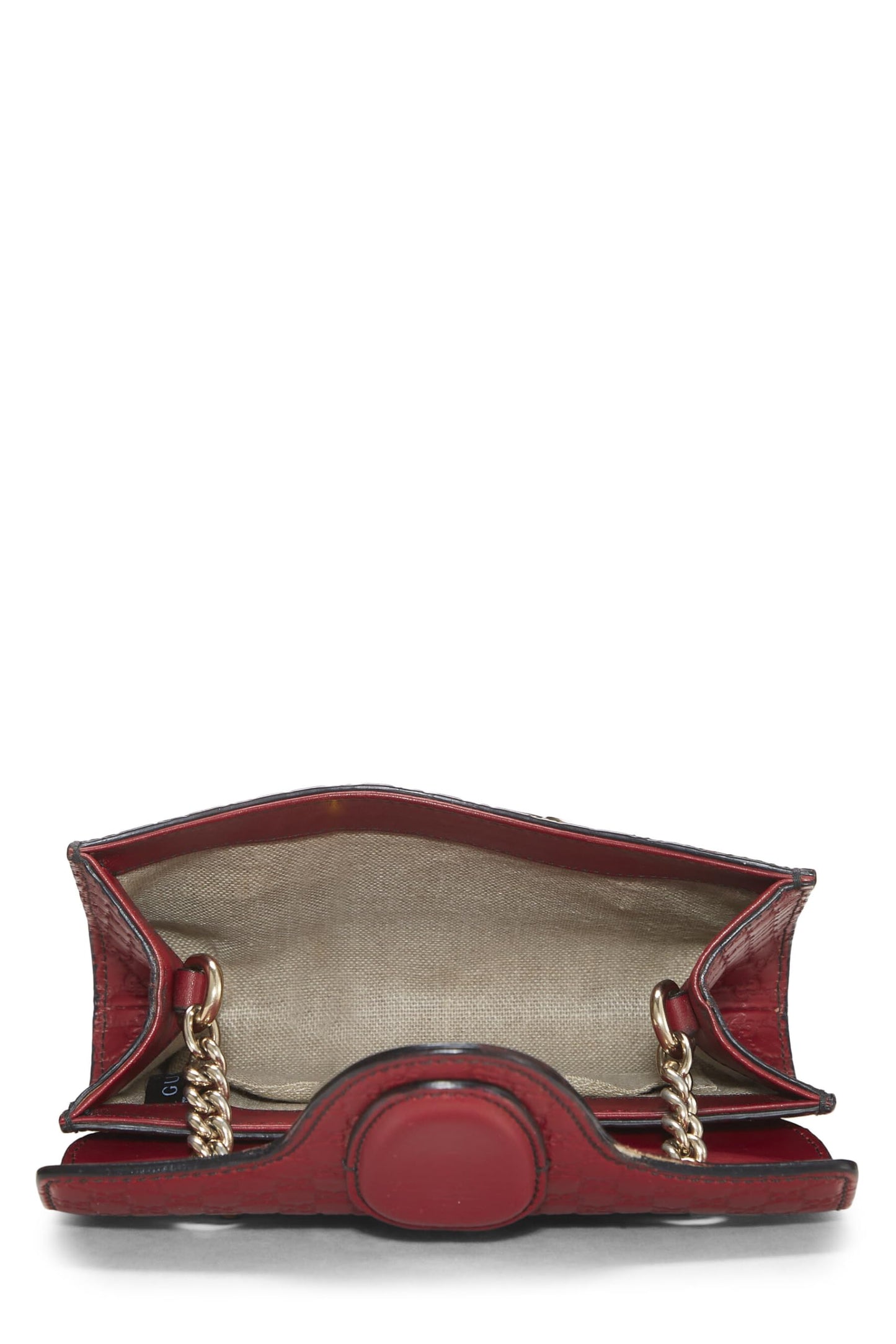 Gucci, sac à bandoulière Emily en cuir Microguccissima rouge d'occasion, rouge