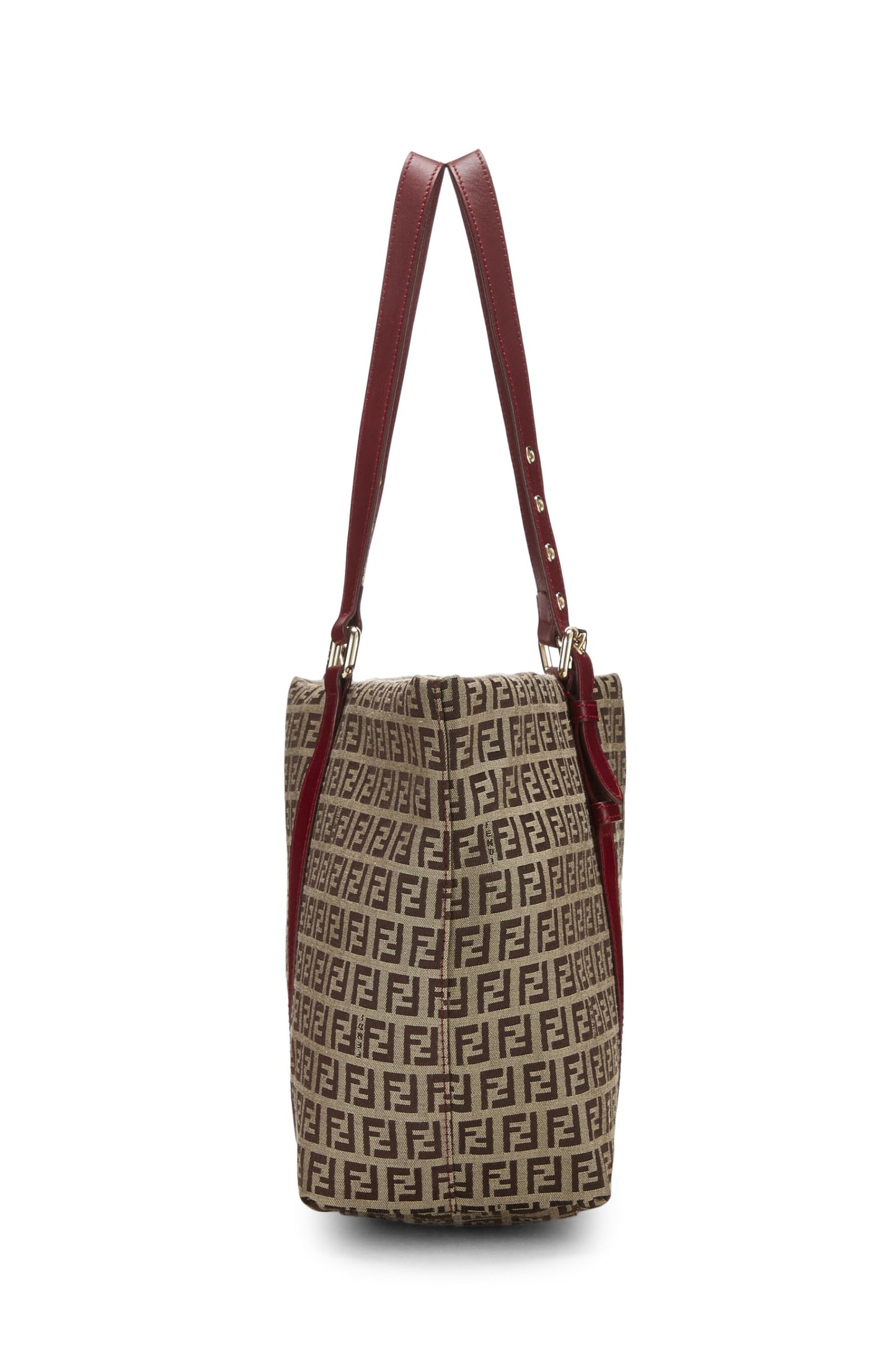 Fendi, sac fourre-tout Superstar en toile Zucchino rouge d'occasion, rouge