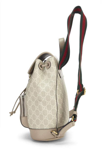 Gucci, sac à dos en toile suprême GG beige d'occasion à motif GG entrelacé, beige