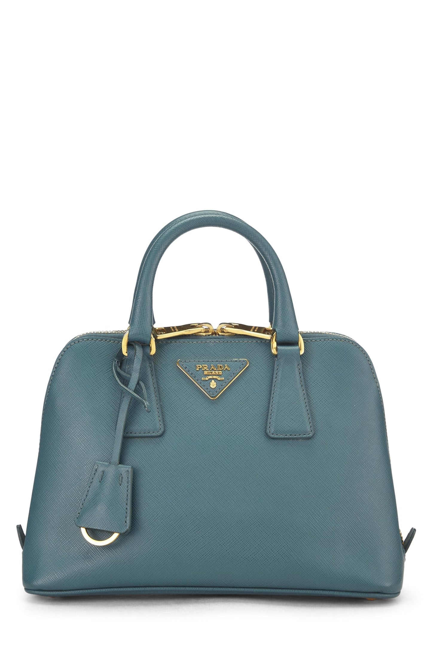 Prada, Pre-Loved Blue Saffiano Leather Promenade Mini, Blue