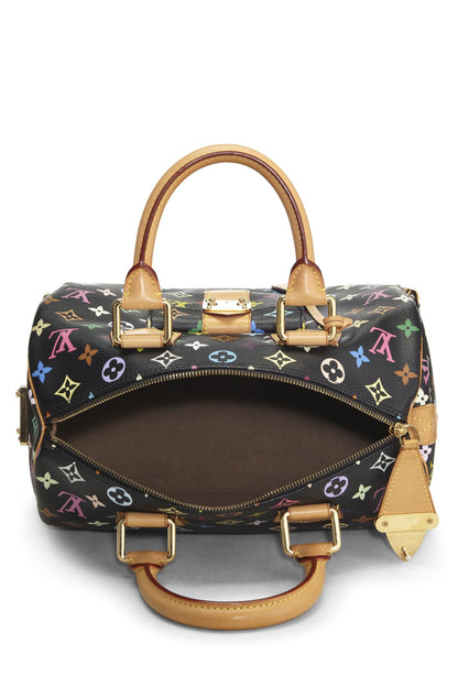 Louis Vuitton, Takashi Murakami x Louis Vuitton Speedy 30 noir monogrammé multicolore d'occasion, noir