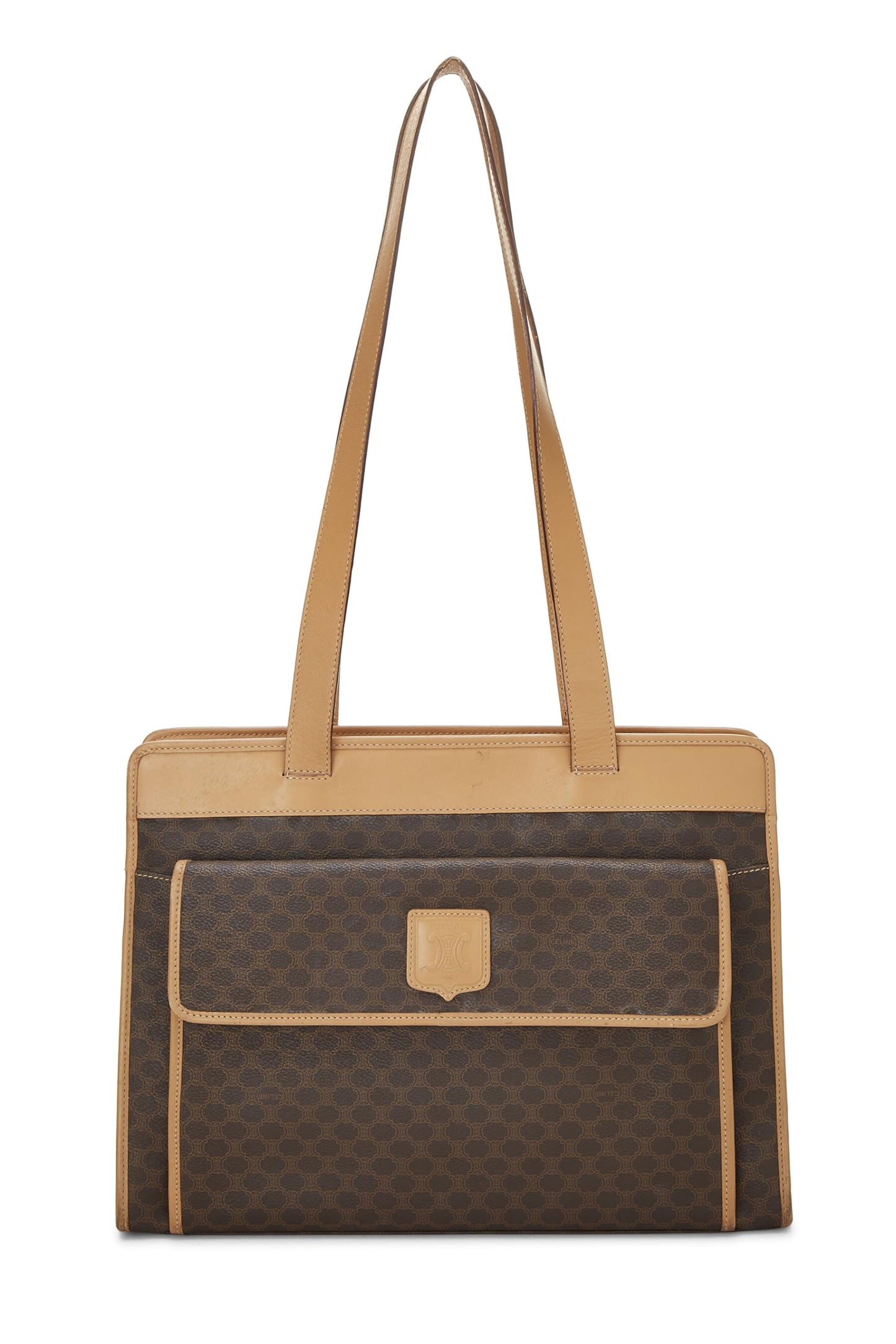 Céline, Pre-Loved Brown Macadam Coated Canvas Tote, Brown