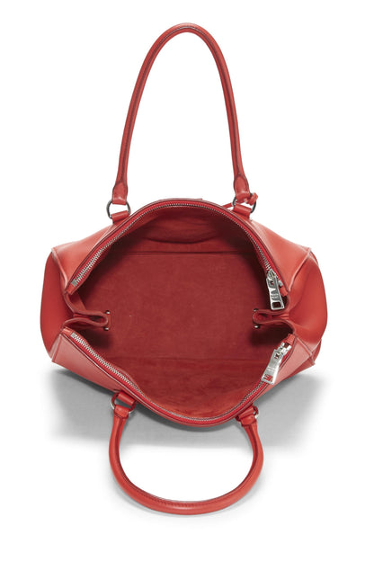 Prada, sac cabas moyen en cuir de veau rouge d'occasion, rouge