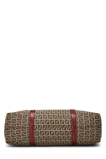 Fendi, sac fourre-tout en toile Zucchino rouge d'occasion, rouge