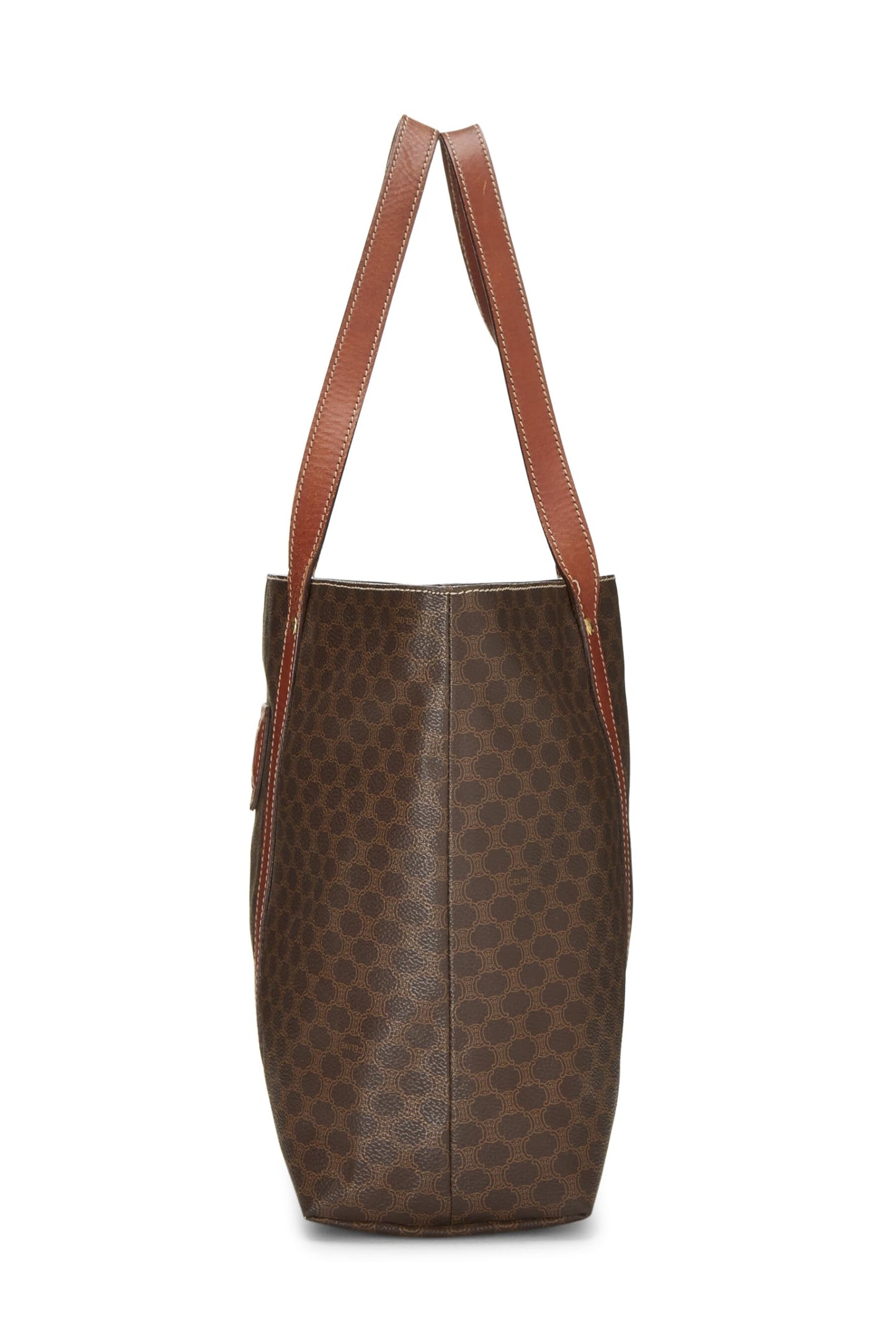 Céline, sac fourre-tout en toile enduite marron Macadam d'occasion, marron