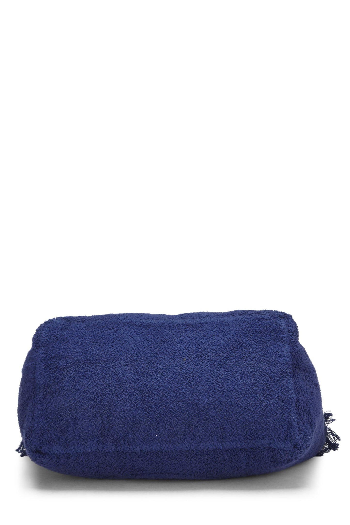 Chanel, grand sac fourre-tout de plage « CC » en tissu éponge bleu d'occasion, bleu