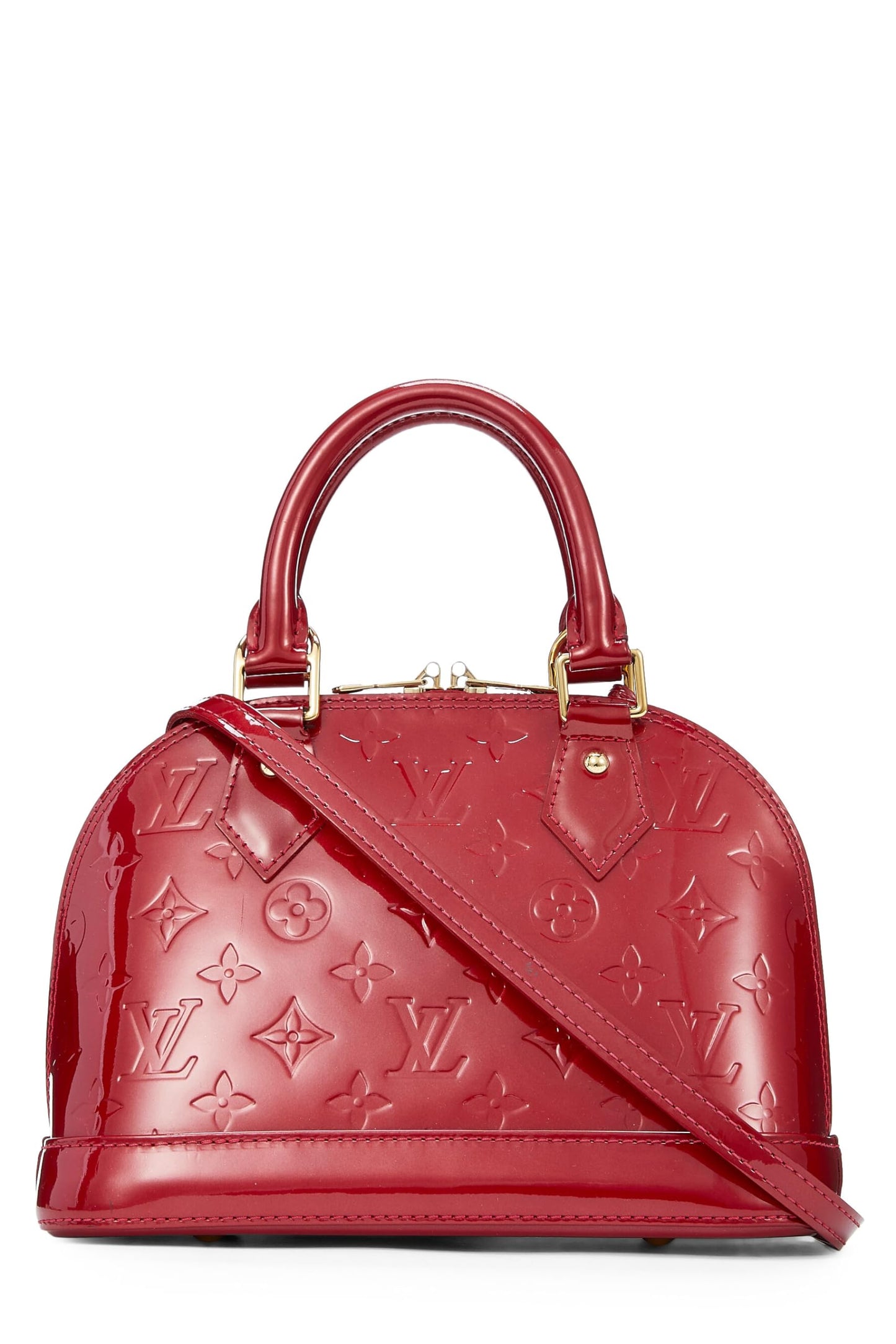 Louis Vuitton, Pre-Loved Cerise Monogram Vernis Alma BB, Red