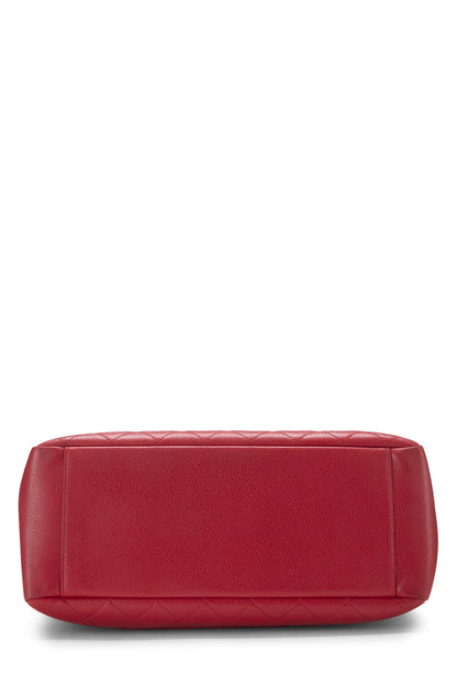 Chanel, Grand sac cabas Red Caviar d'occasion (GST), rouge