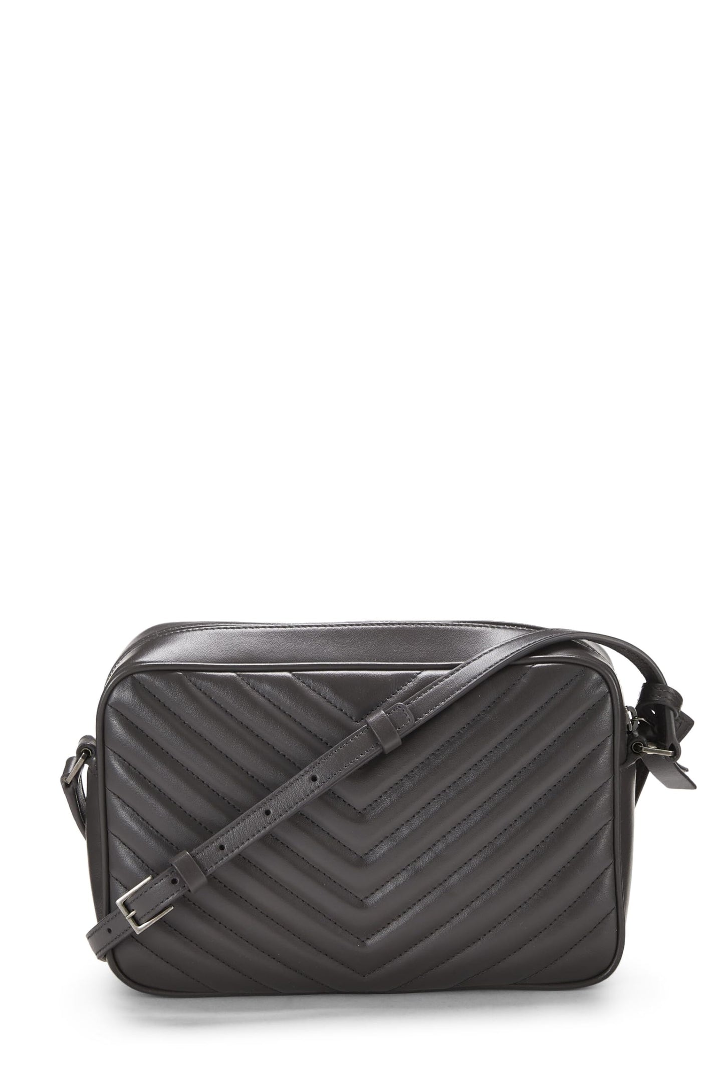 Saint Laurent, Pre-Loved Grey Quilted Calfskin Lou Camera Bag, Grey