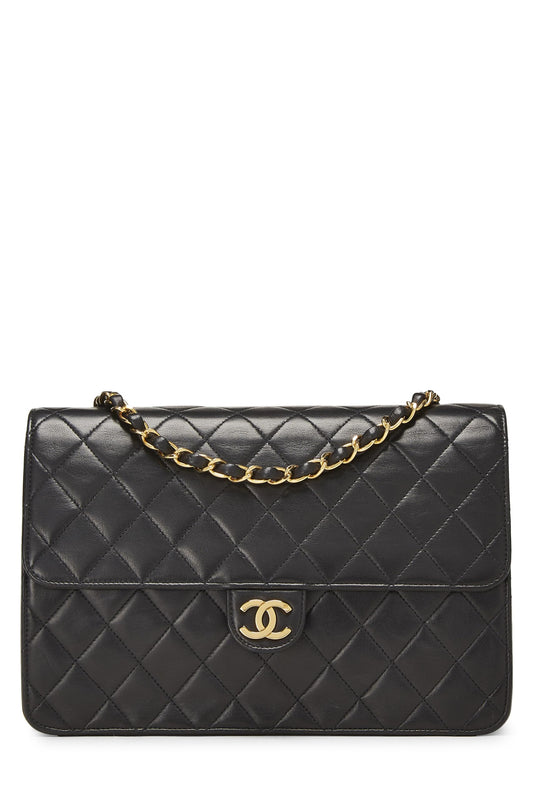 Chanel, Pre-Loved Black Quilted Lambskin Ex Flap Medium, Black