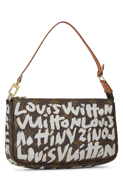 Louis Vuitton, Pre-Loved Stephen Sprouse x Louis Vuitton Accesorios tipo pochette con grafiti y monograma gris, Gris