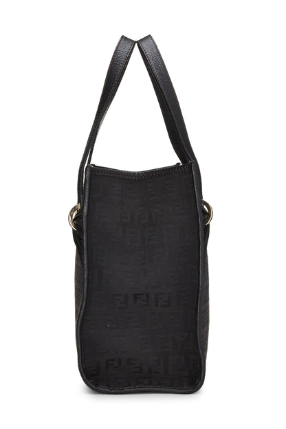 Fendi, sac fourre-tout en toile Zucchino noir d'occasion, petit modèle, noir