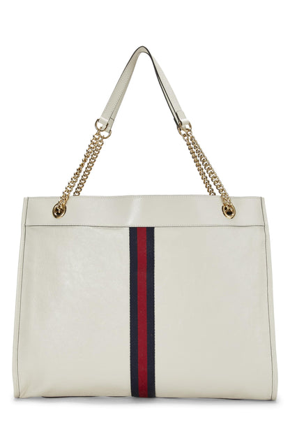 Gucci, grand sac fourre-tout en cuir blanc Web Rajah d'occasion, blanc