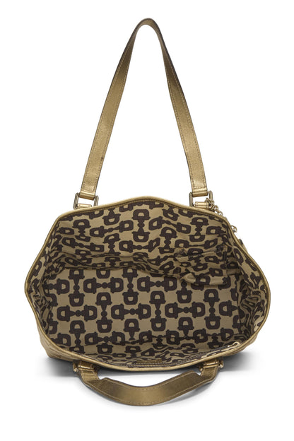 Gucci, Bolso tote Jolicoeur grande de lona GG original dorado Pre-Loved, Dorado