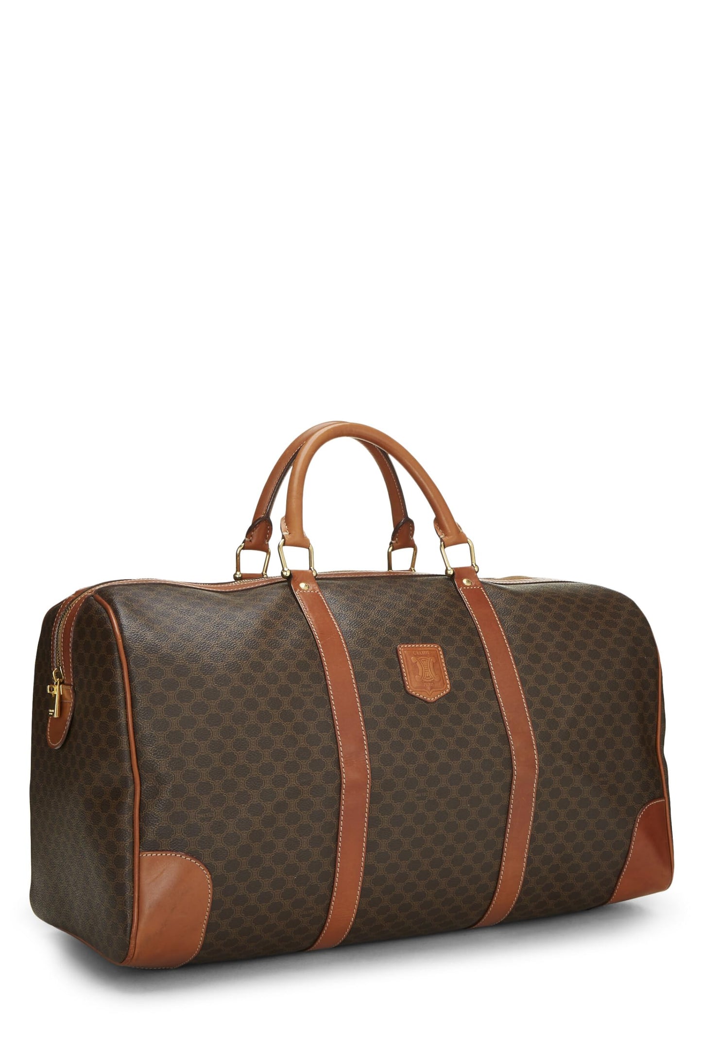 Céline, Sac Boston Macadam en toile enduite marron d'occasion, marron