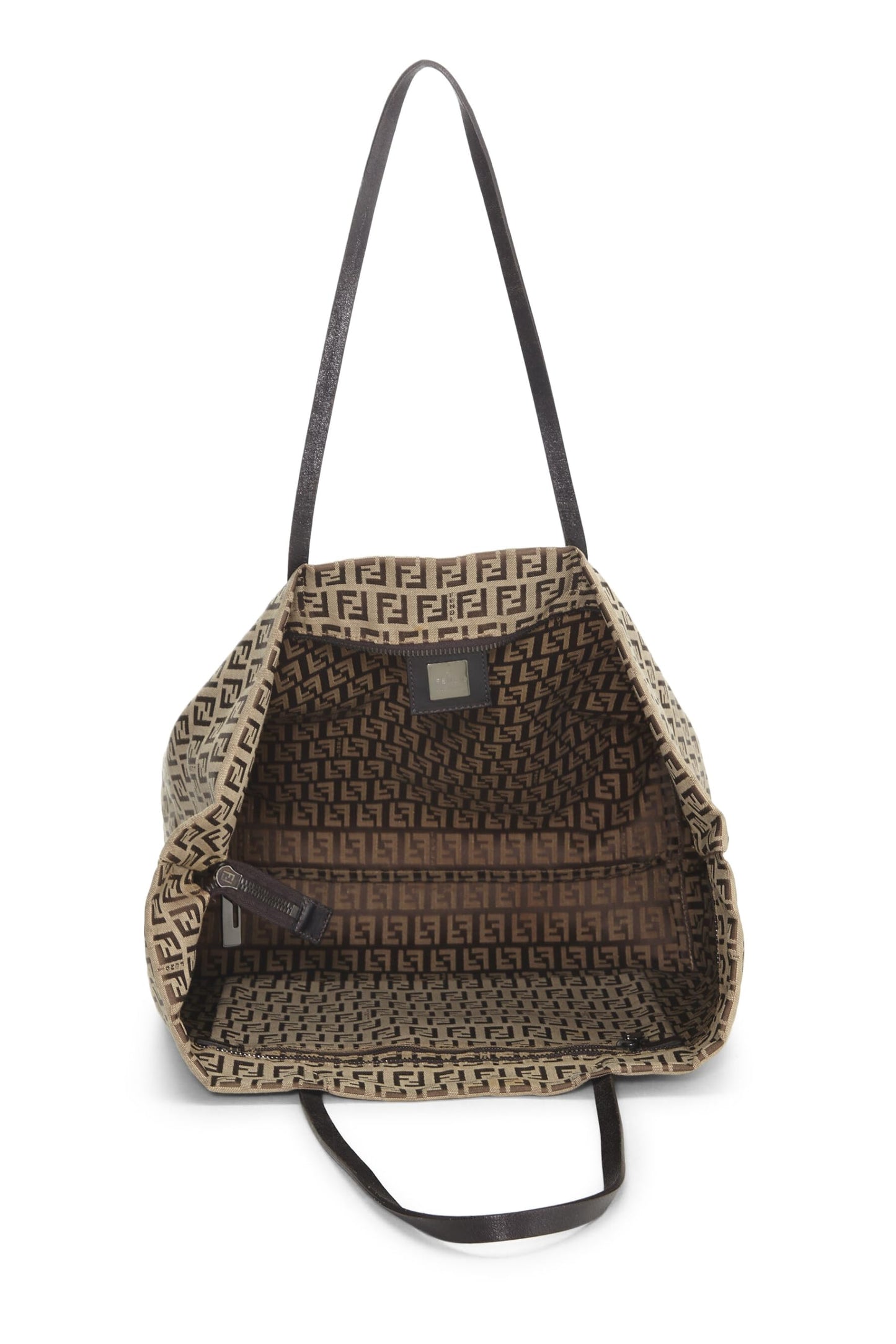 Fendi, sac fourre-tout en rouleau marron Zucchino d'occasion, marron