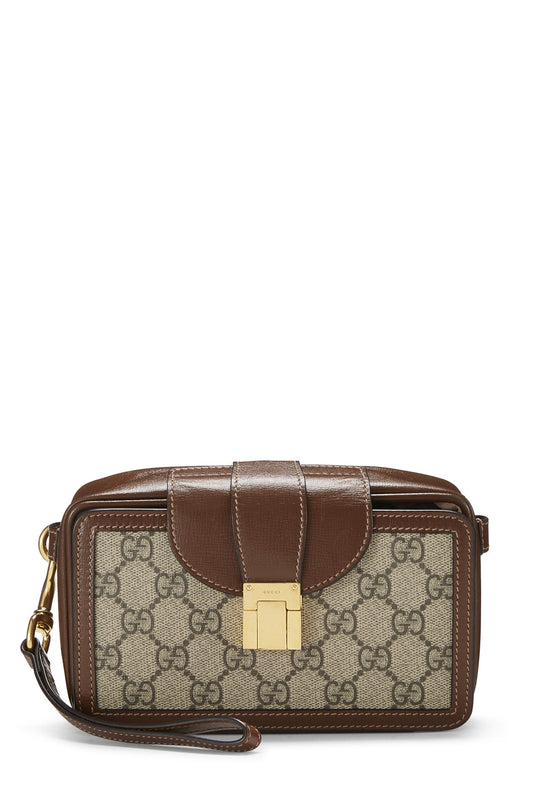 Gucci, sac à main en toile GG Supreme Original d'occasion, mini, marron