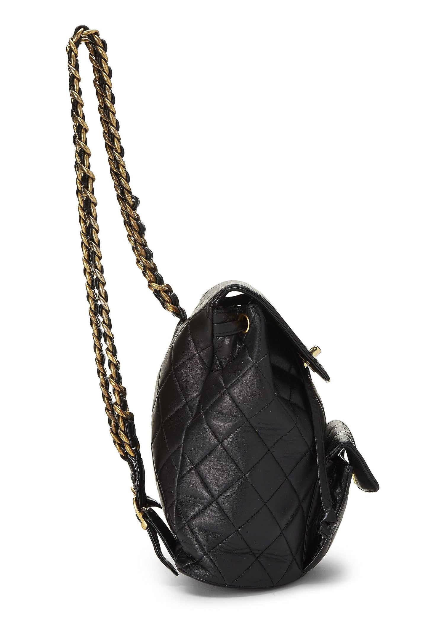 Chanel, Pre-Loved Black Quilted Lambskin 'CC' Classic Backpack Medium, Black