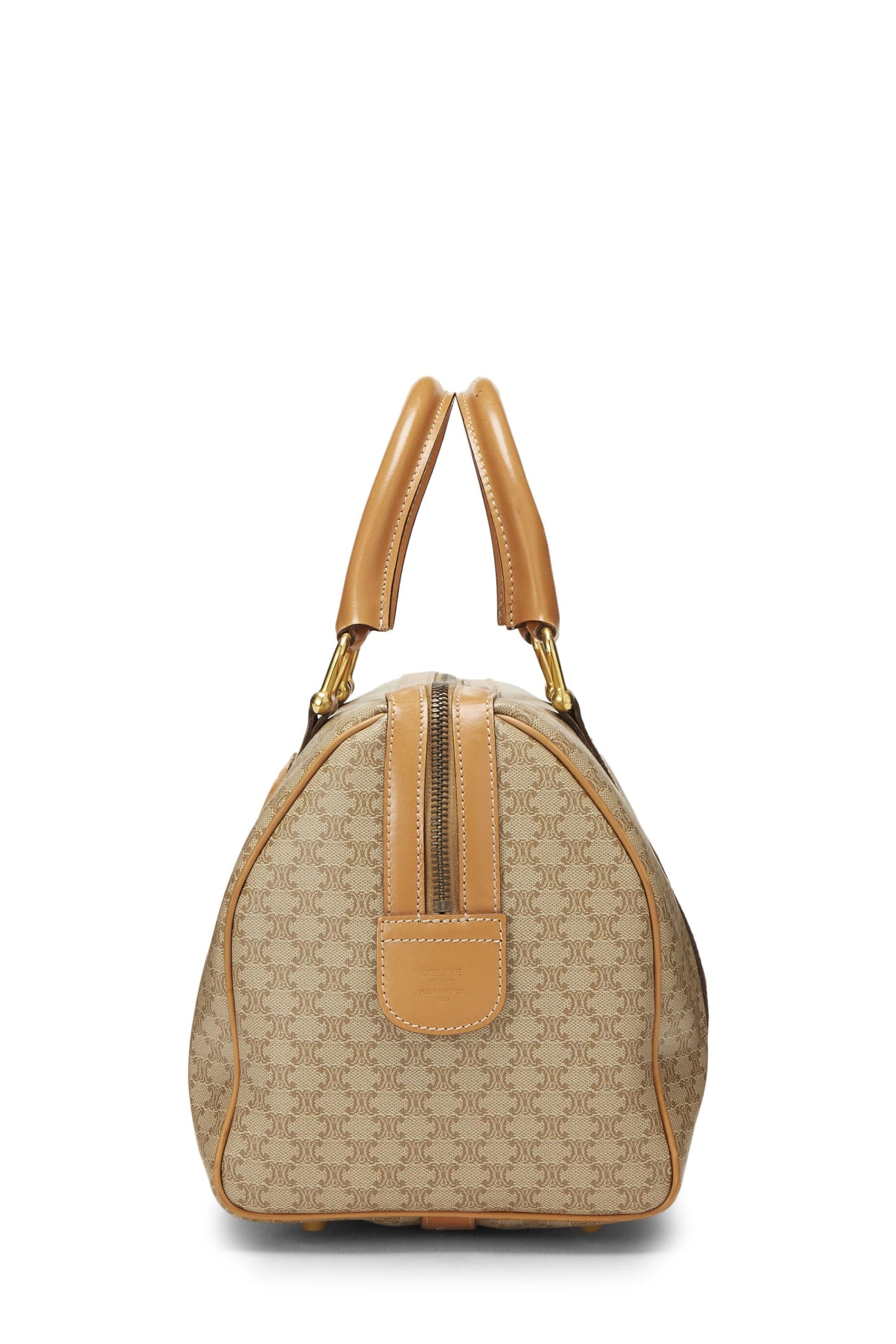 Céline, Pre-Loved Beige Coated Canvas Macadam Handbag, Beige