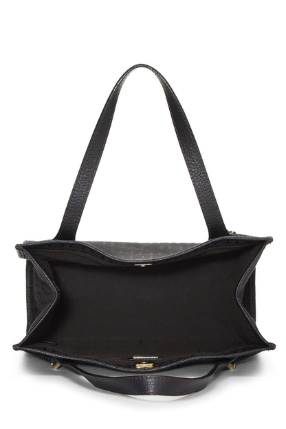 Fendi, sac fourre-tout en toile Zucchino noir d'occasion, petit modèle, noir