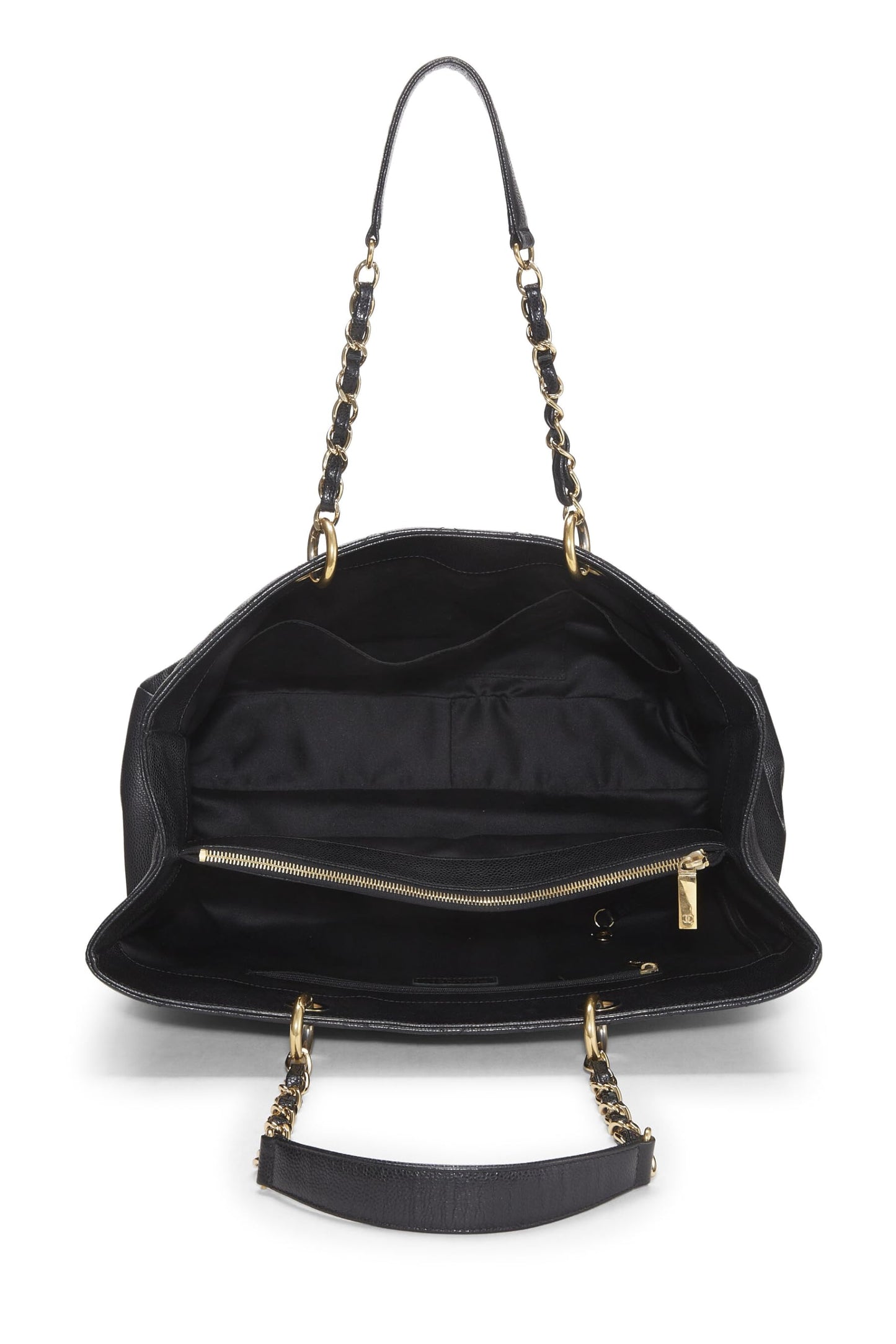 Chanel, Grand sac cabas matelassé noir Caviar d'occasion (GST), noir