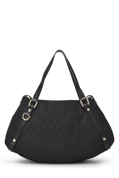 Gucci, sac fourre-tout Abbey en toile GG noir d'occasion, noir