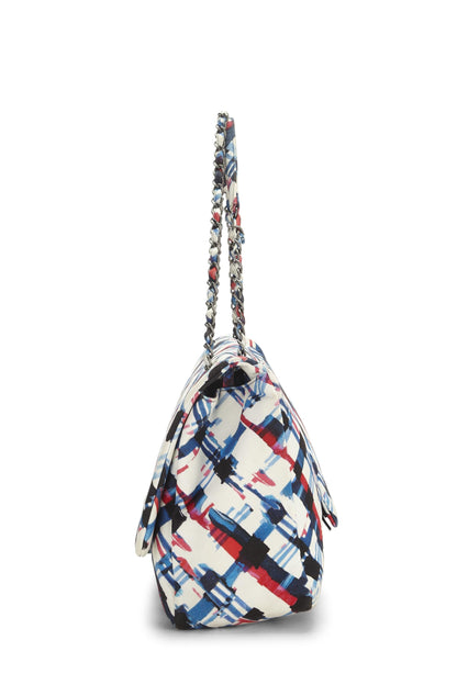 Chanel, Pre-Loved Multicolor Plaid Canvas Airplane Flap Bag XXL, Multi