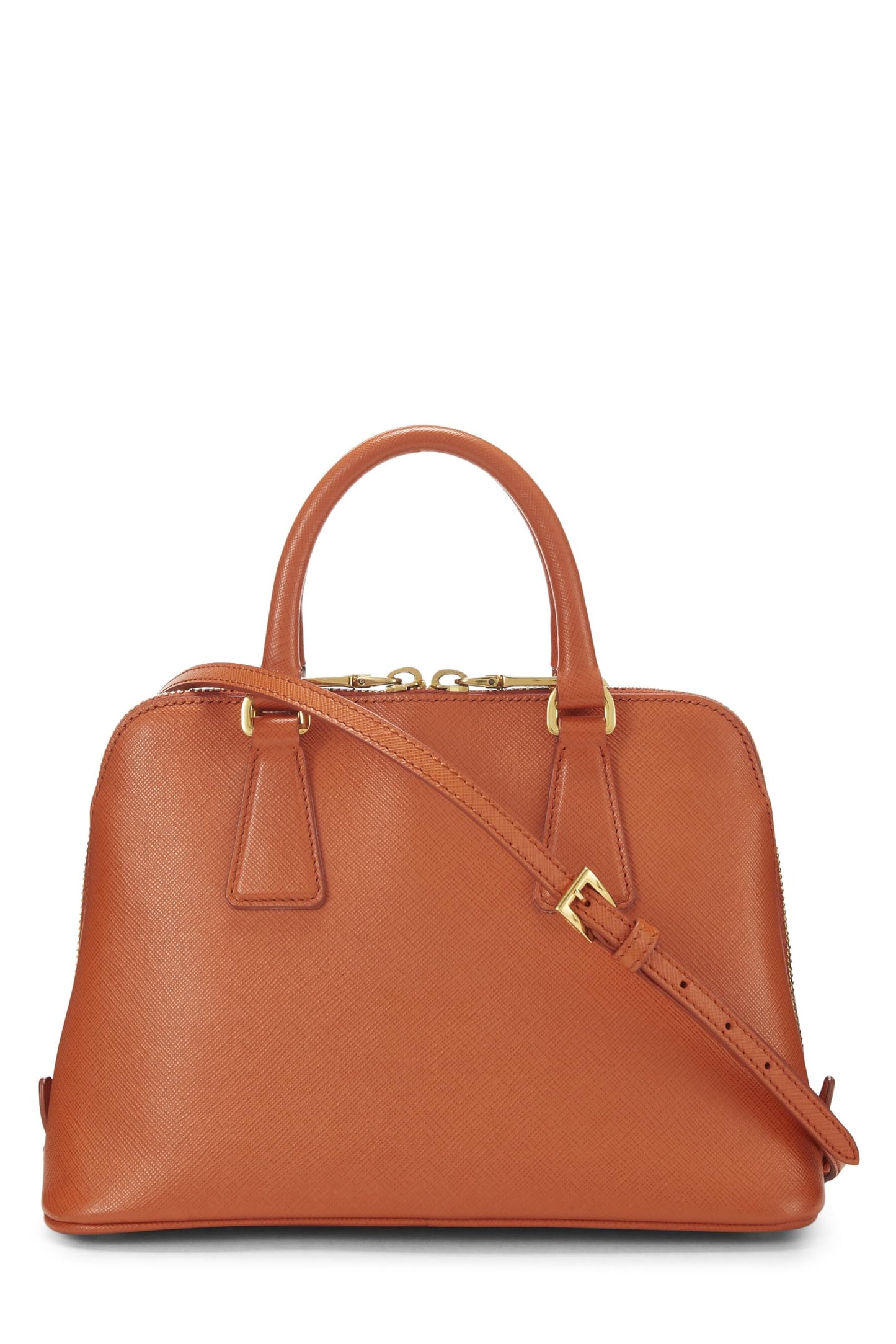 Prada, Pre-Loved Orange Saffiano Promenade Small, Orange