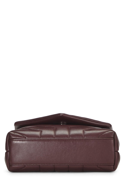 Yves Saint Laurent, Loulou Toy Monogram en cuir de veau bordeaux d'occasion, bordeaux