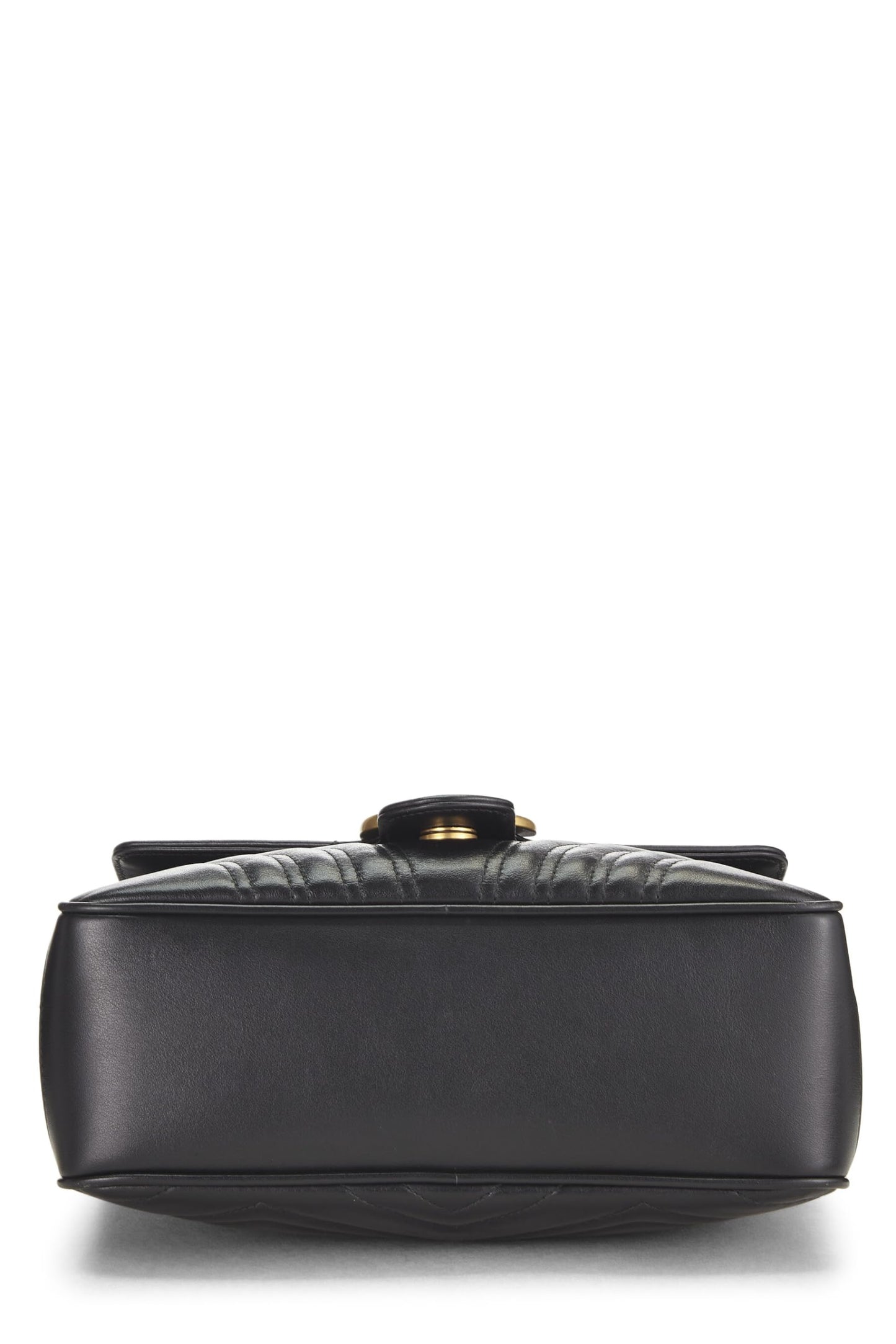 Gucci, sac à bandoulière GG Marmont en cuir noir d'occasion, petit modèle, noir