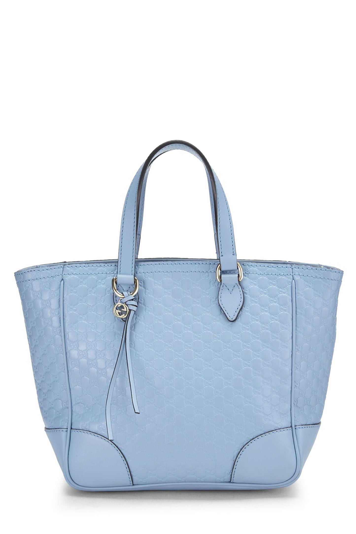 Gucci, Pre-Loved Blue Microguccissima Leather Bree Top Handle Small, Blue