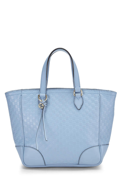 Gucci, sac à main Bree Top Handle Small en cuir Microguccissima bleu d'occasion, bleu